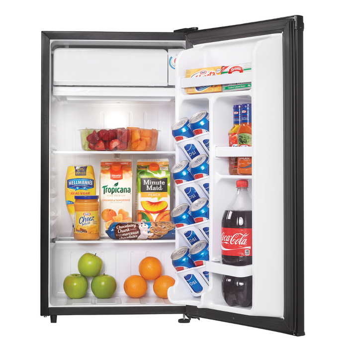 Danby 3.2 CF Refrigerator, Refrigerator, Push Button Defrost Chill Space, Black (DCR032A2BDD)
