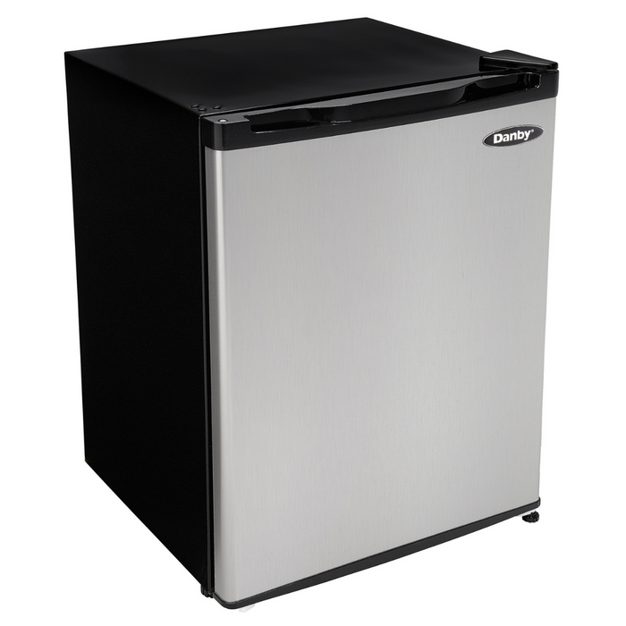 Danby 2.3 CF Refrigerator, All refrigerator, Auto-Defrost, Glass Shelves, Energy Star, Spotless Steel  (DAR023C1BSLDB) | PDI Hospitality