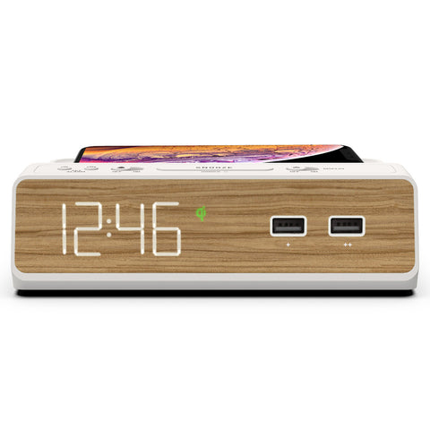 Station W Clock, Alarm, 2x USB, Wireless Charging